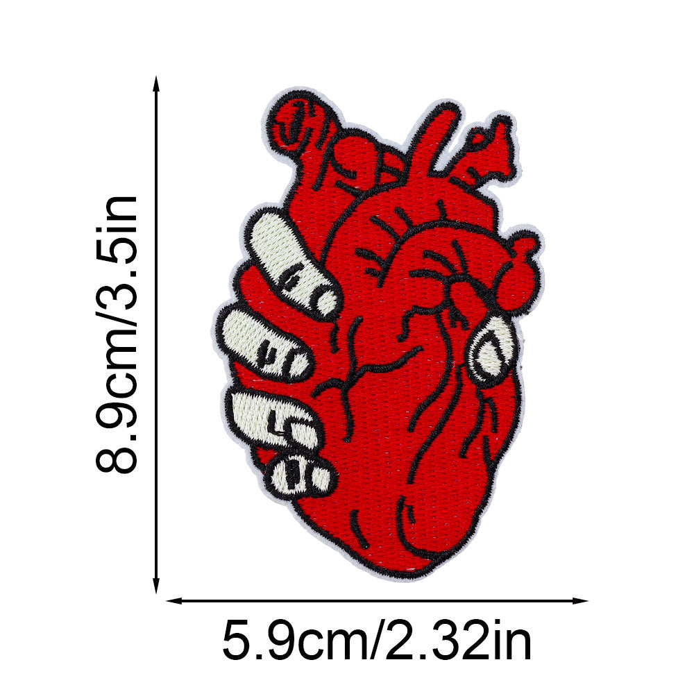Wholesale Heart-shaped embroidery patch letters multi-color spelling DIY accessories